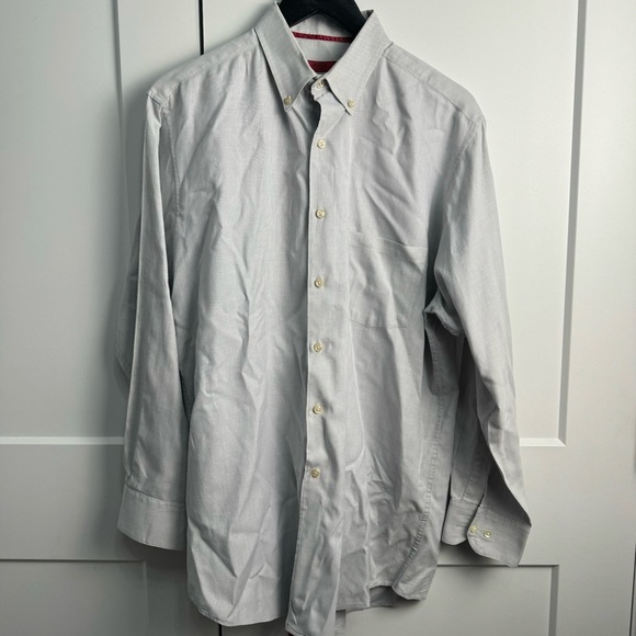 Alfani Men's Fitted Dress Shirt Button Front Button Up Gray Size Large 16 - Picture 1 of 8